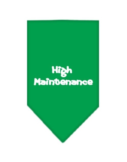 High Maintenance Screen Print Bandana Emerald Green Large