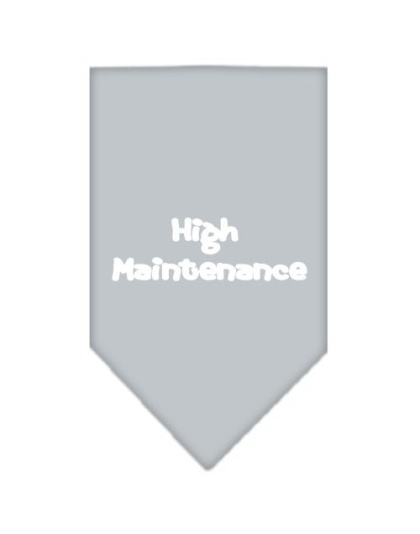 High Maintenance Screen Print Bandana Grey Large