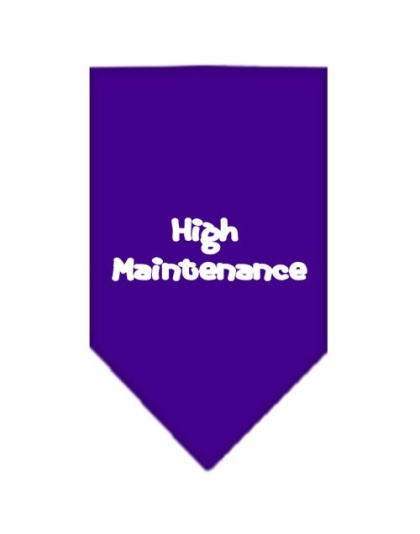 High Maintenance Screen Print Bandana Purple Large