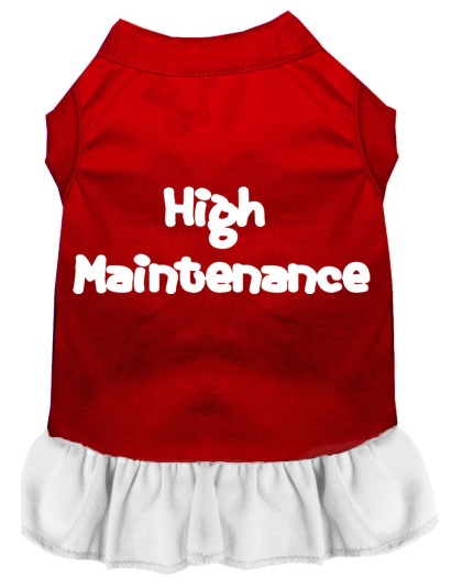 High Maintenance Screen Print Dress Red with White Lg