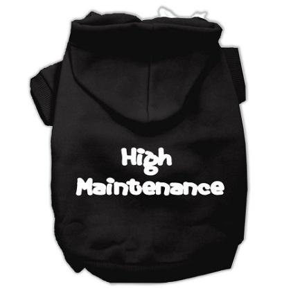 High Maintenance Screen Print Pet Hoodies Black L