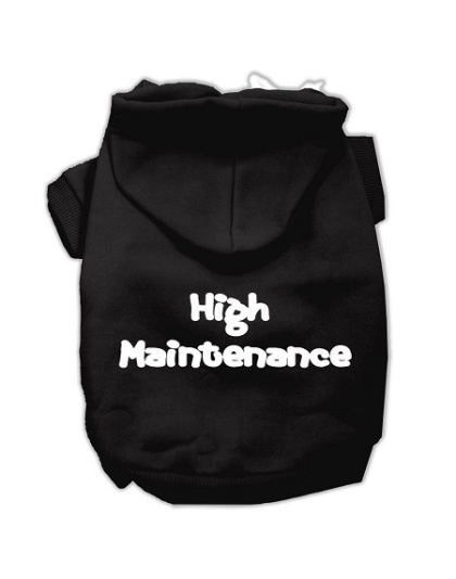 High Maintenance Screen Print Pet Hoodies Black L