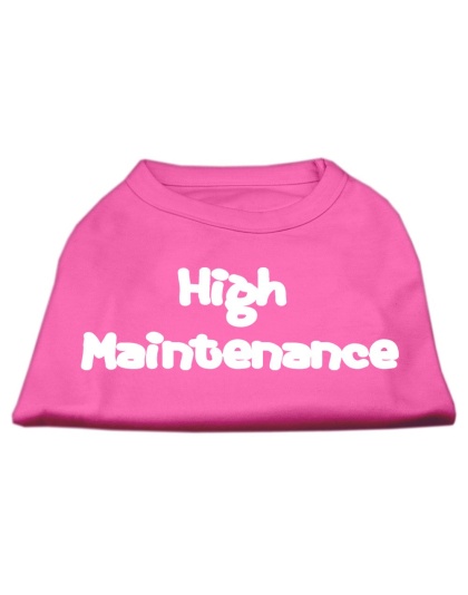 High Maintenance Screen Print Shirts Bright Pink L