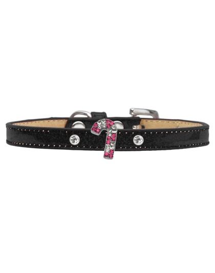 Holiday Charm Dog Collar Black Ice Cream Size 10 Pink Candy Cane