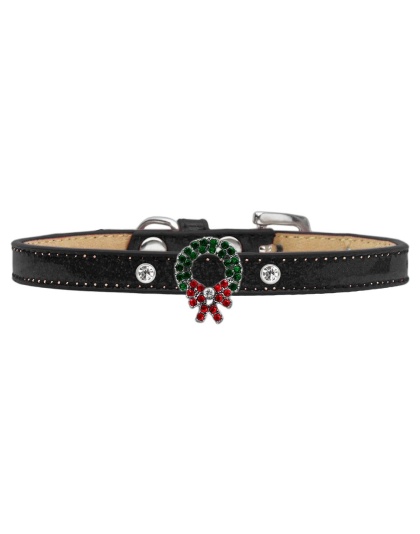 Holiday Charm Dog Collar Black Ice Cream Size 10 Wreath
