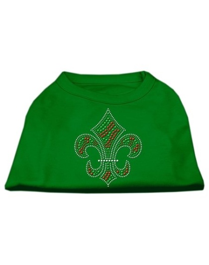 Holiday Fleur de Lis Rhinestone Shirts Emerald Green Lg