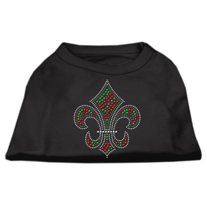 Holiday Fleur de lis Rhinestone Shirts Black L