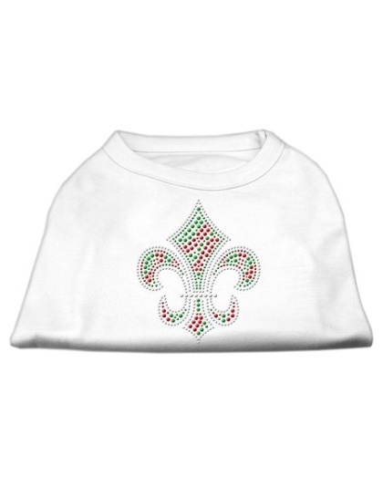 Holiday Fleur de lis Rhinestone Shirts White L