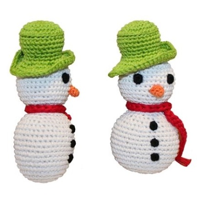 Holiday Knit Knack Frost The Snowman Organic Small Dog Toy