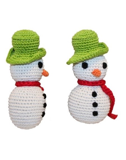 Holiday Knit Knack Frost The Snowman Organic Small Dog Toy