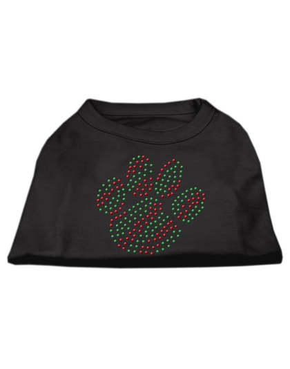 Holiday Paw Rhinestone Shirts Black L