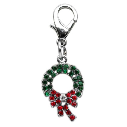 Holiday lobster claw charms / zipper pulls Wreath