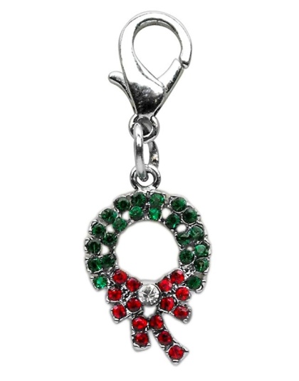 Holiday lobster claw charms / zipper pulls Wreath