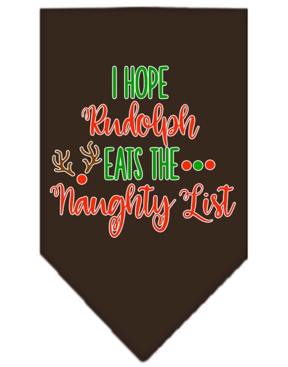 Hope Rudolph Eats Naughty List Screen Print Bandana Cocoa Large