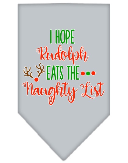 Hope Rudolph Eats Naughty List Screen Print Bandana Grey Large