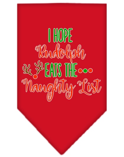 Hope Rudolph Eats Naughty List Screen Print Bandana Red Large