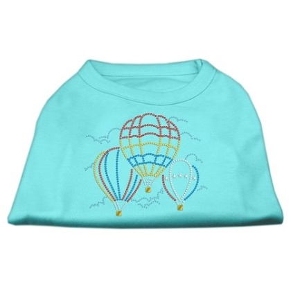 Hot Air Balloon Rhinestone Shirts Aqua L