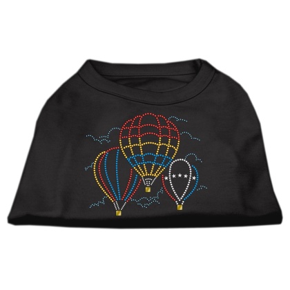 Hot Air Balloon Rhinestone Shirts Black L