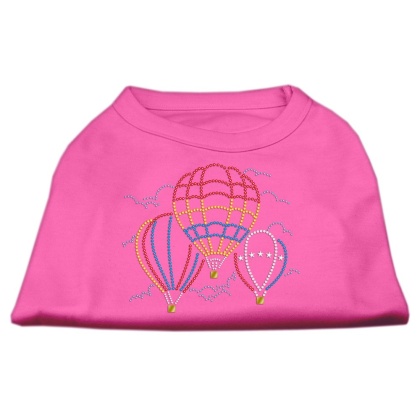 Hot Air Balloon Rhinestone Shirts Bright Pink L