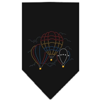 Hot Air Balloons Rhinestone Bandana Black Large