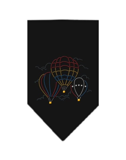 Hot Air Balloons Rhinestone Bandana Black Large