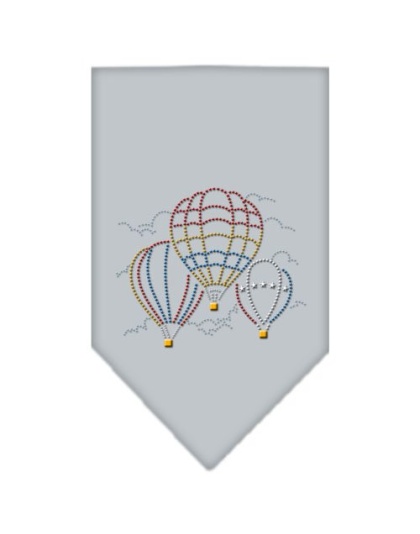 Hot Air Balloons Rhinestone Bandana Grey Large