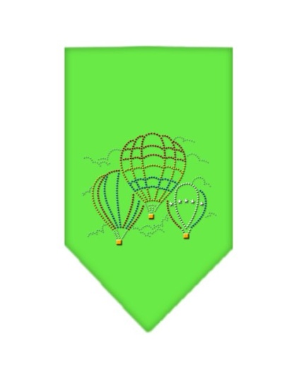 Hot Air Balloons Rhinestone Bandana Lime Green Large