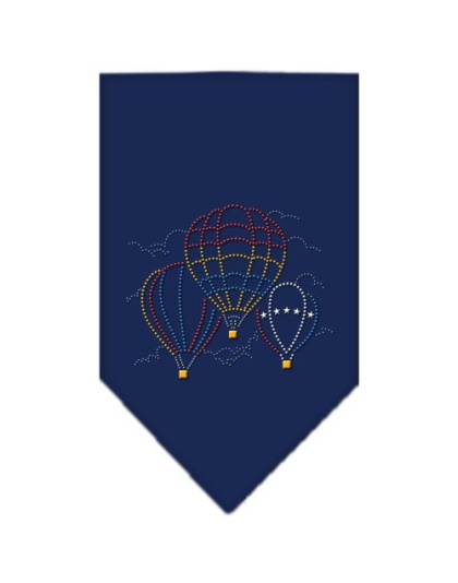 Hot Air Balloons Rhinestone Bandana Navy Blue large