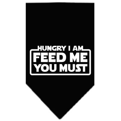 Hungry I Am Screen Print Bandana Black Large