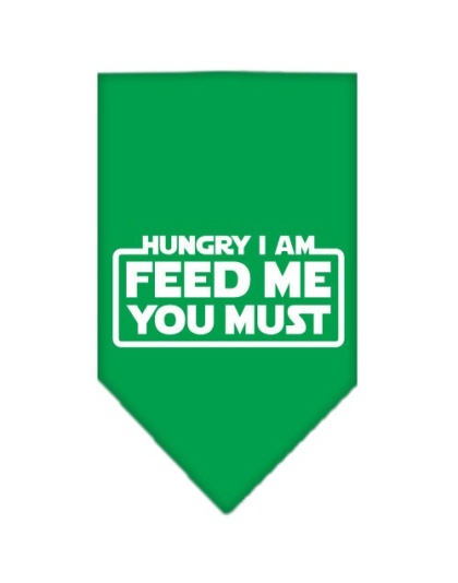 Hungry I Am Screen Print Bandana Emerald Green Large