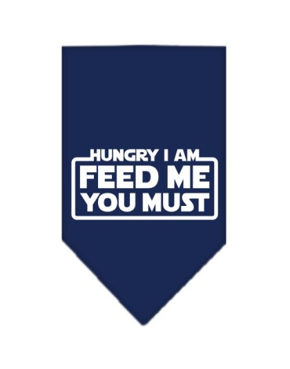 Hungry I Am Screen Print Bandana Navy Blue large