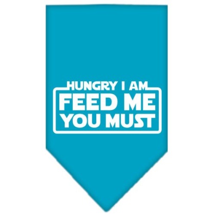 Hungry I Am Screen Print Bandana Turquoise Large