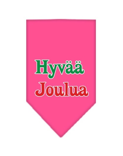 Hyvaa Joulua Screen Print Bandana Bright Pink Large