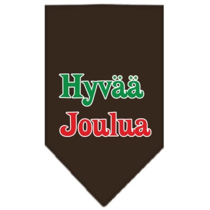 Hyvaa Joulua Screen Print Bandana Cocoa Large