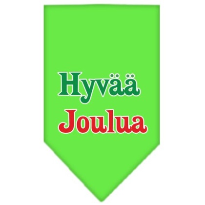 Hyvaa Joulua Screen Print Bandana Lime Green Large