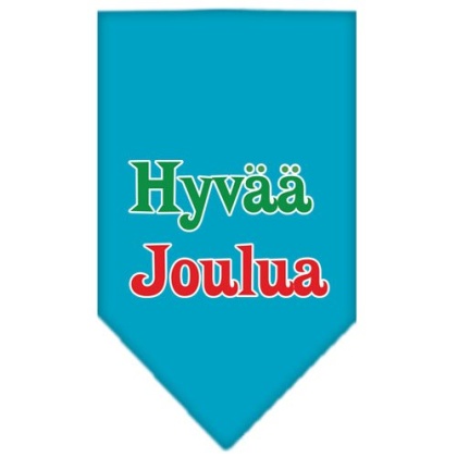 Hyvaa Joulua Screen Print Bandana Turquoise Large