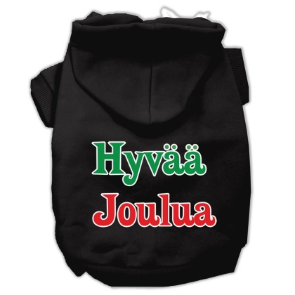 Hyvaa Joulua Screen Print Pet Hoodies Black L