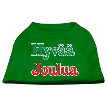 Hyvaa Joulua Screen Print Shirt Emerald Green Lg