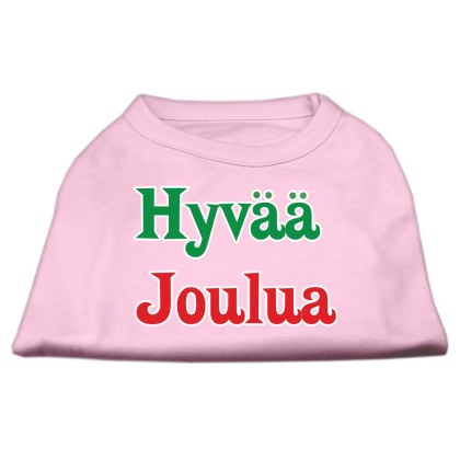 Hyvaa Joulua Screen Print Shirt Light Pink L