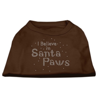 I Believe in Santa Paws Shirt Brown Lg