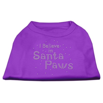 I Believe in Santa Paws Shirt Purple L