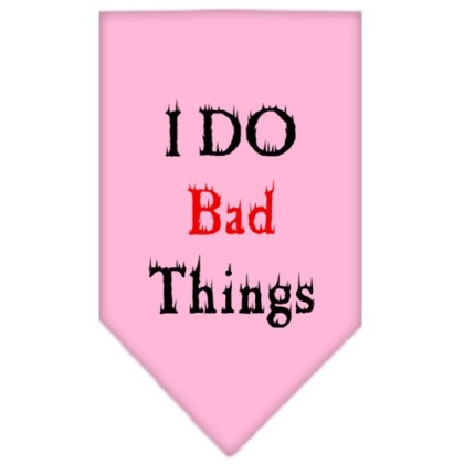 I Do Bad Things Screen Print Bandana Light Pink Large