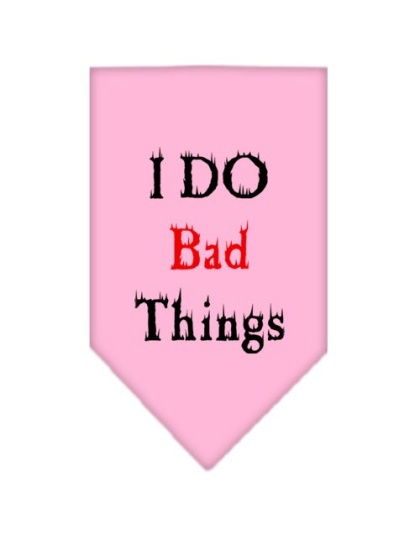 I Do Bad Things Screen Print Bandana Light Pink Large