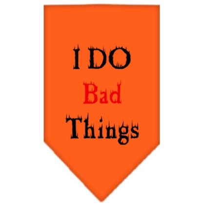 I Do Bad Things Screen Print Bandana Orange Large