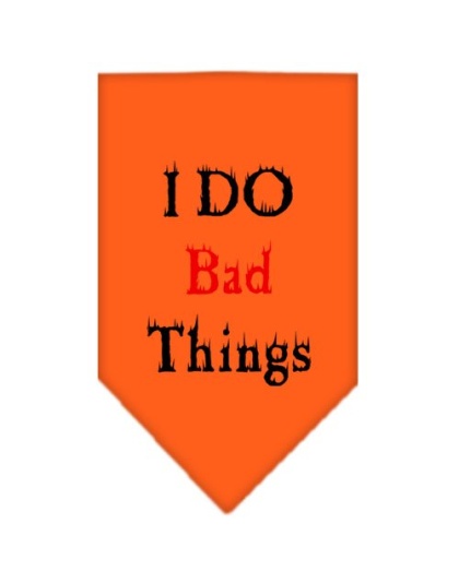 I Do Bad Things Screen Print Bandana Orange Large