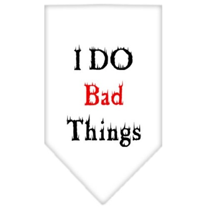 I Do Bad Things Screen Print Bandana White Large