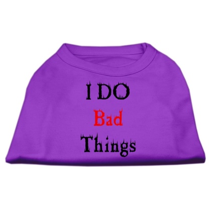 I Do Bad Things Screen Print Shirts Purple L