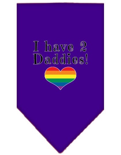 I Have 2 Daddies Screen Print Bandana Purple Large