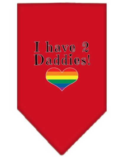 I Have 2 Daddies Screen Print Bandana Red Large