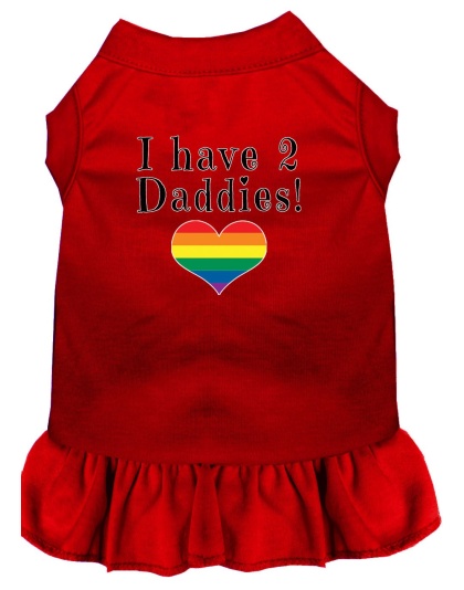 I have 2 Daddies Screen Print Dog Dress Red 4X